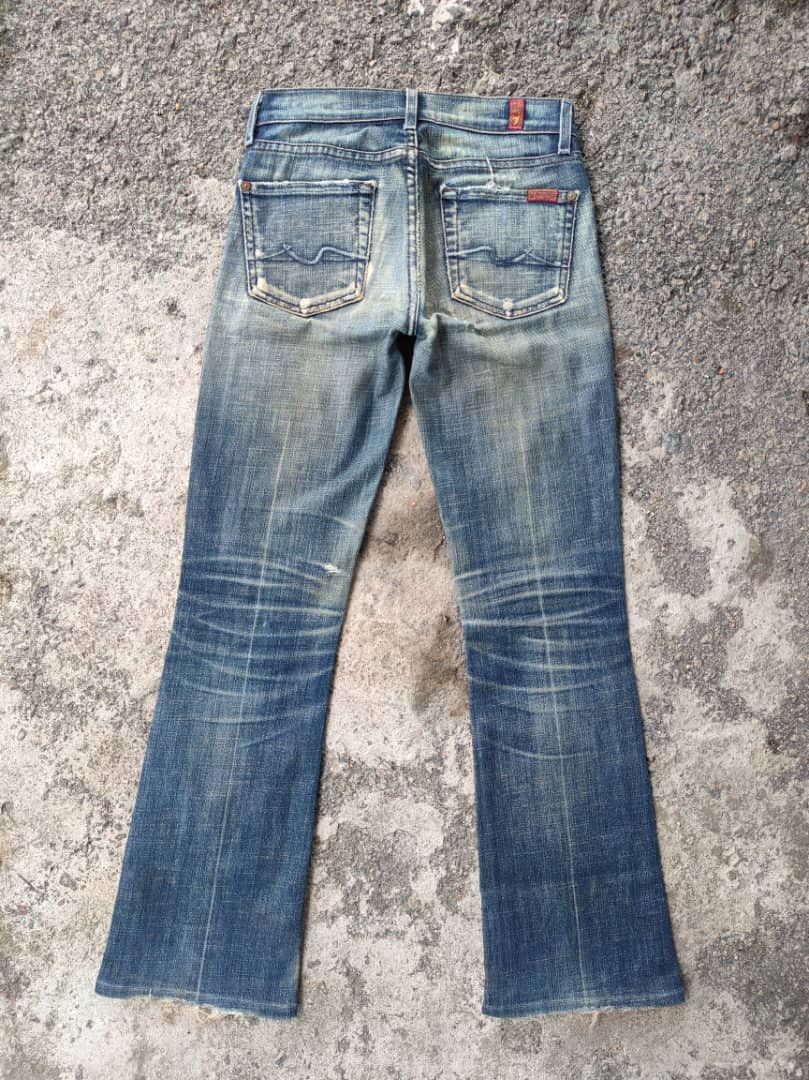 7 For All Mankind BOOTCUT 7 FOR ALL RIPPED FADED JEANS DENIM PANTS Size US 26 / EU 42 - 7 Thumbnail