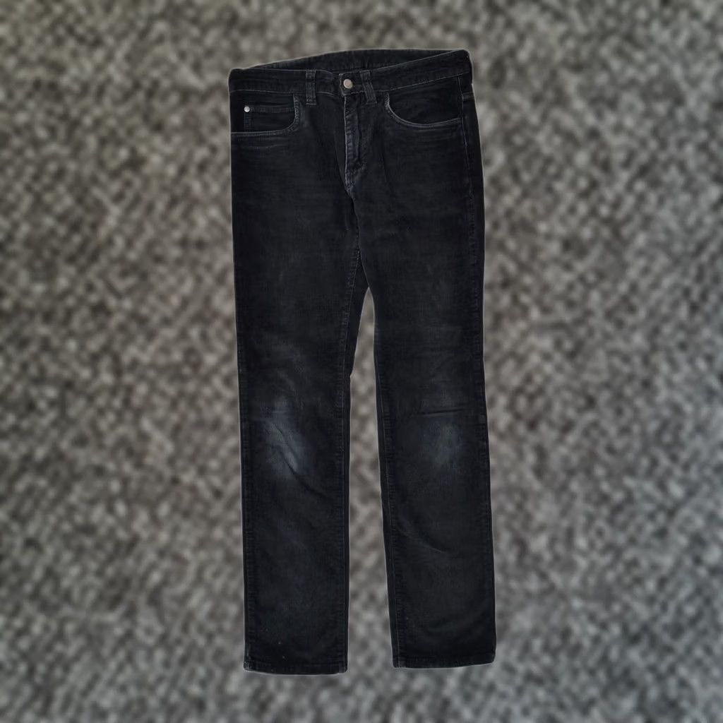 Calvin Klein CALVIN KLEIN Womens Corduroy Trousers Black Large W32 L31 Straight Size 36" / US 14 / IT 50 - 1 Thumbnail