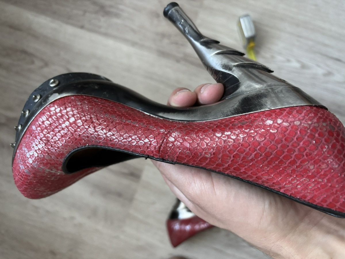 New Rock Red Snake Effect New Rock Heels with Studded Platform EU 40 Size US 9 / IT 39 - 23 Thumbnail