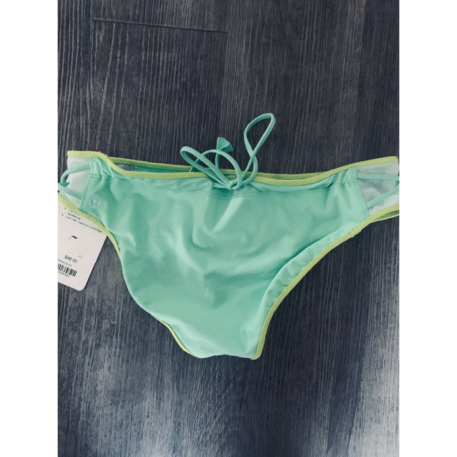 Lululemon Lululemon Women's 8 Dragon Lemon Lime Surf to Sand Hipster Bikini Bottoms Multicolor Hipster Swim Bottom" Size 30" / US 8 / IT 44 - 4 Thumbnail
