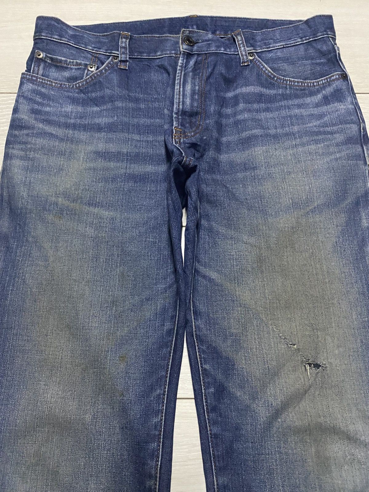 Japanese Brand Vintage Japanese Brand Uniqlo Grunge Distressed Loose Jeans Size US 33 - 3 Thumbnail