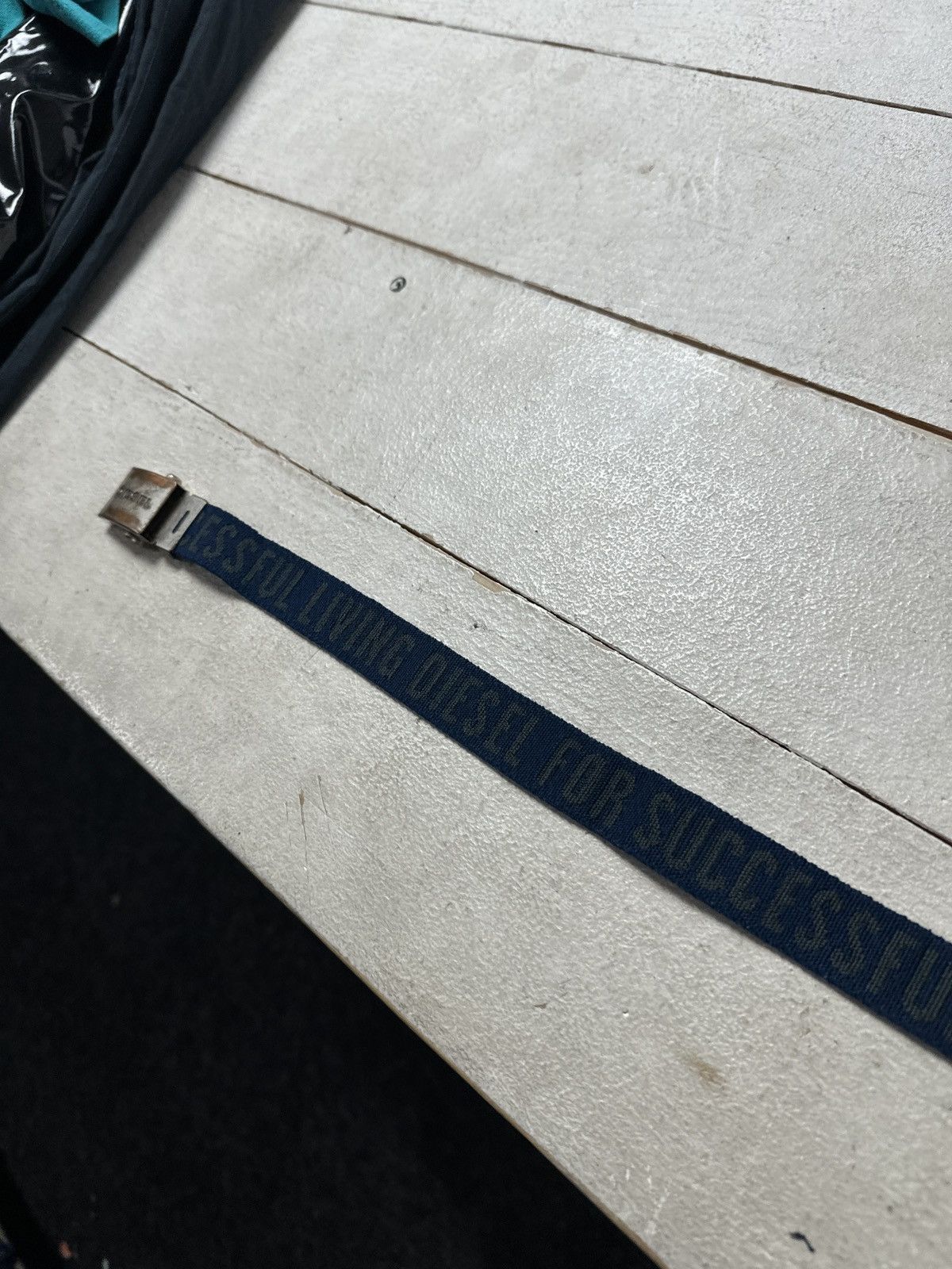Diesel 🚨 VINTAGE AVANT GARDE DIESEL BELT LOGO OPIUM BLUE COTTON Size ONE SIZE - 3 Thumbnail