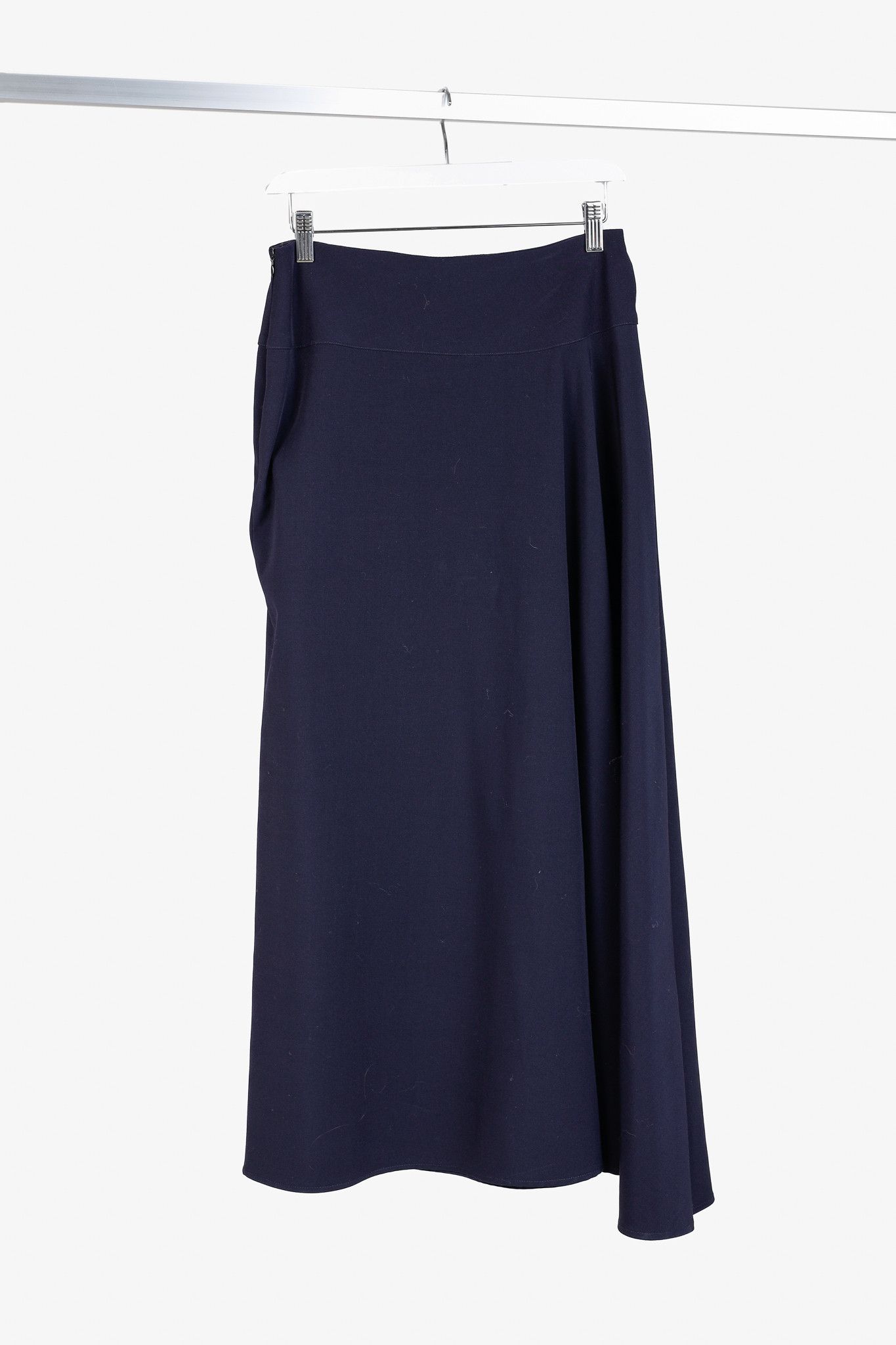 Sarah Pacini Sarah Pacini AW16 Navy Wool-Blend Long Asymmetrical Skirt Size 28" / US 6 / IT 42 - 2 Thumbnail