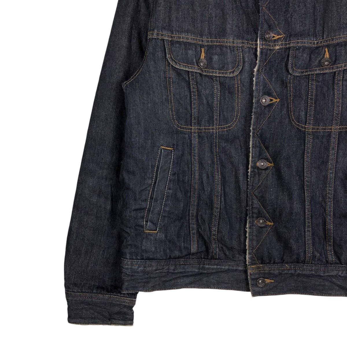 Japanese Brand 📌Vintage Trucker Denim Jacket Gu Japan Sherpa Shearling Size US M / EU 48-50 / 2 - 5 Thumbnail
