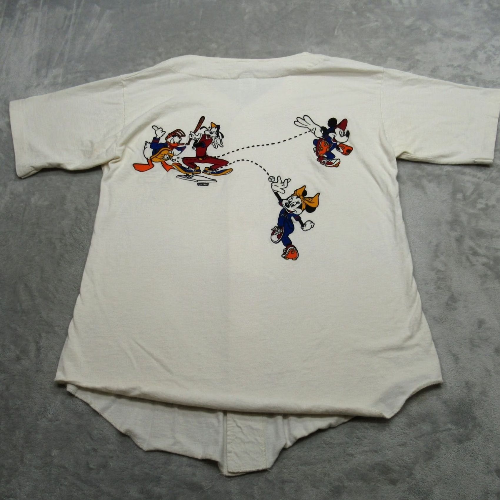 Velva Sheen VINTAGE Velva Sheen Mickey Mouse Jersey Baseball Men M Ivory Graphic Print 80s USA Made Velvet Cream read Size US M / EU 48-50 / 2 - 2 Thumbnail
