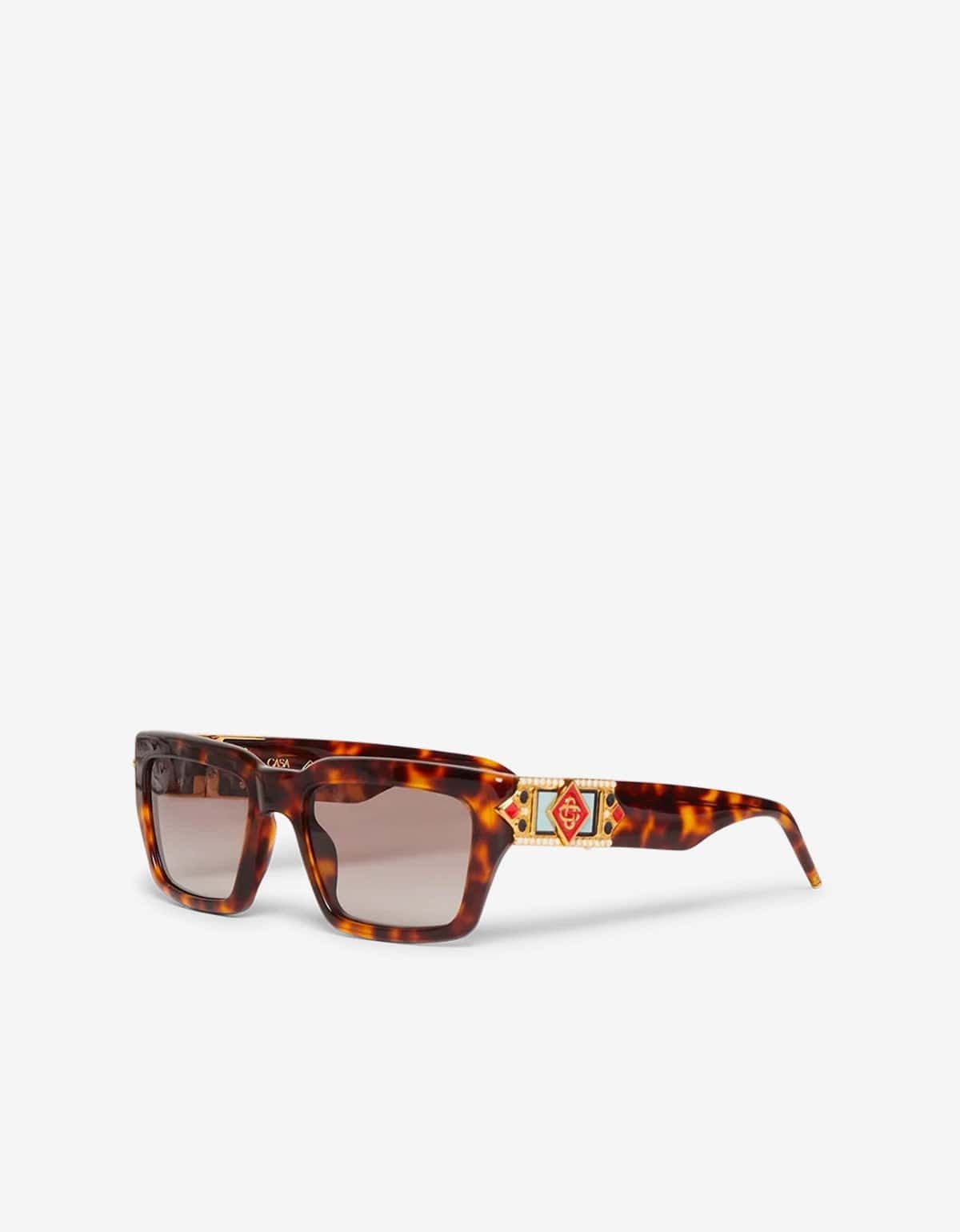 Casablanca Casablanca Brown Tortoiseshell Square Metope Sunglasses Size ONE SIZE - 1 Thumbnail