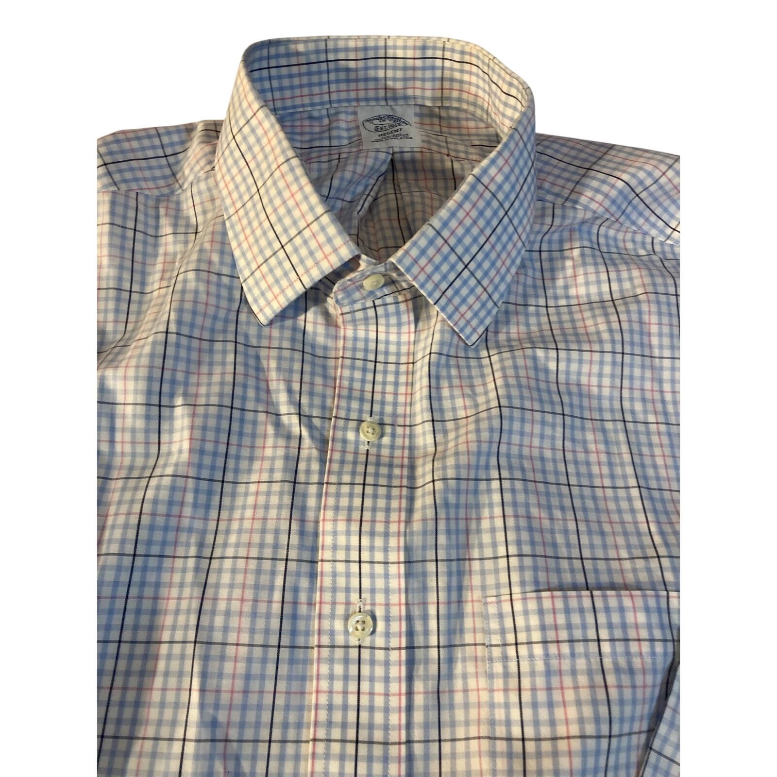 Brooks Brothers Brooks Brothers Regent Fit Men's 18-35 Plaid Non-Iron Shirt Size US L / EU 52-54 / 3 - 2 Thumbnail