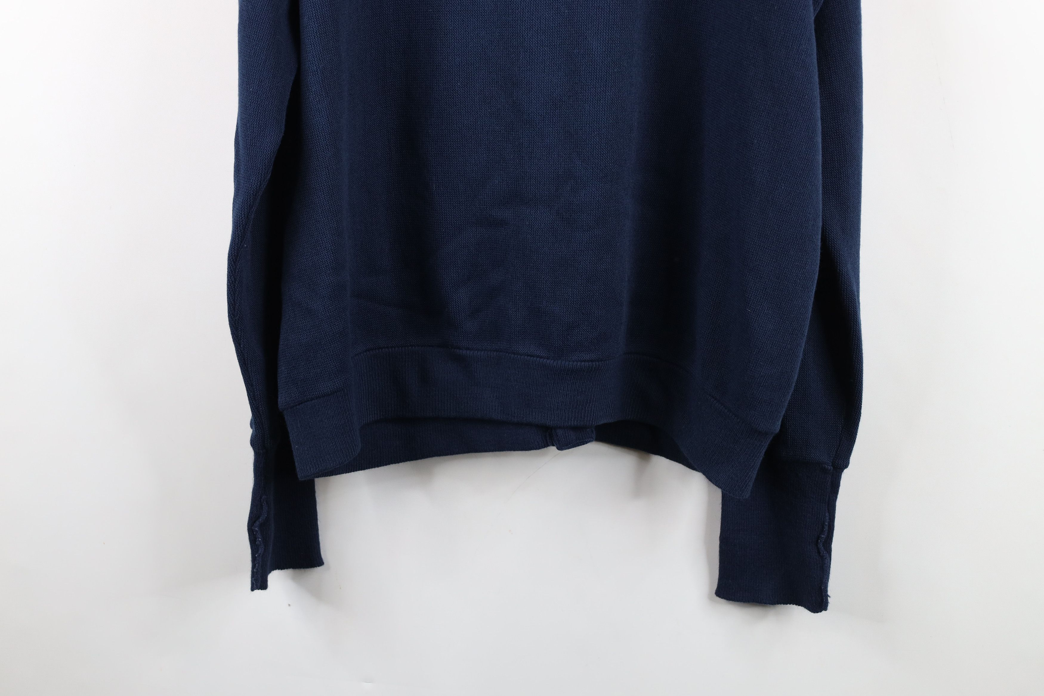 Vintage Vintage 90s Streetwear Blank Knit Cardigan Sweater Blue USA Size US XL / EU 56 / 4 - 12 Thumbnail