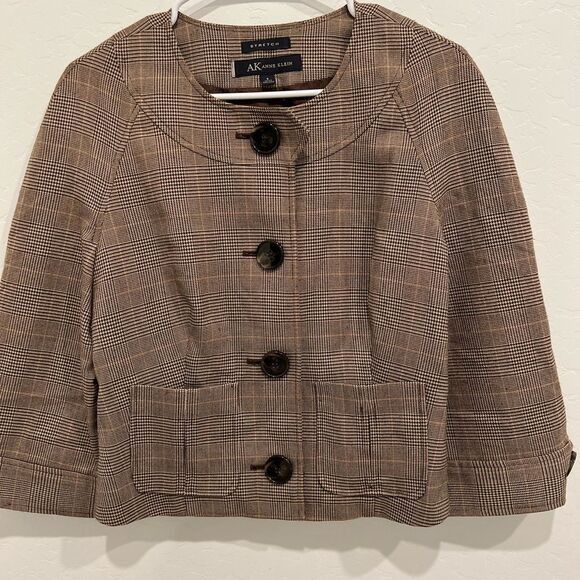 Anne Klein Anne Klein Wool Herringbone Fitted Blazer 8 Size M / US 6-8 / IT 42-44 - 4 Thumbnail