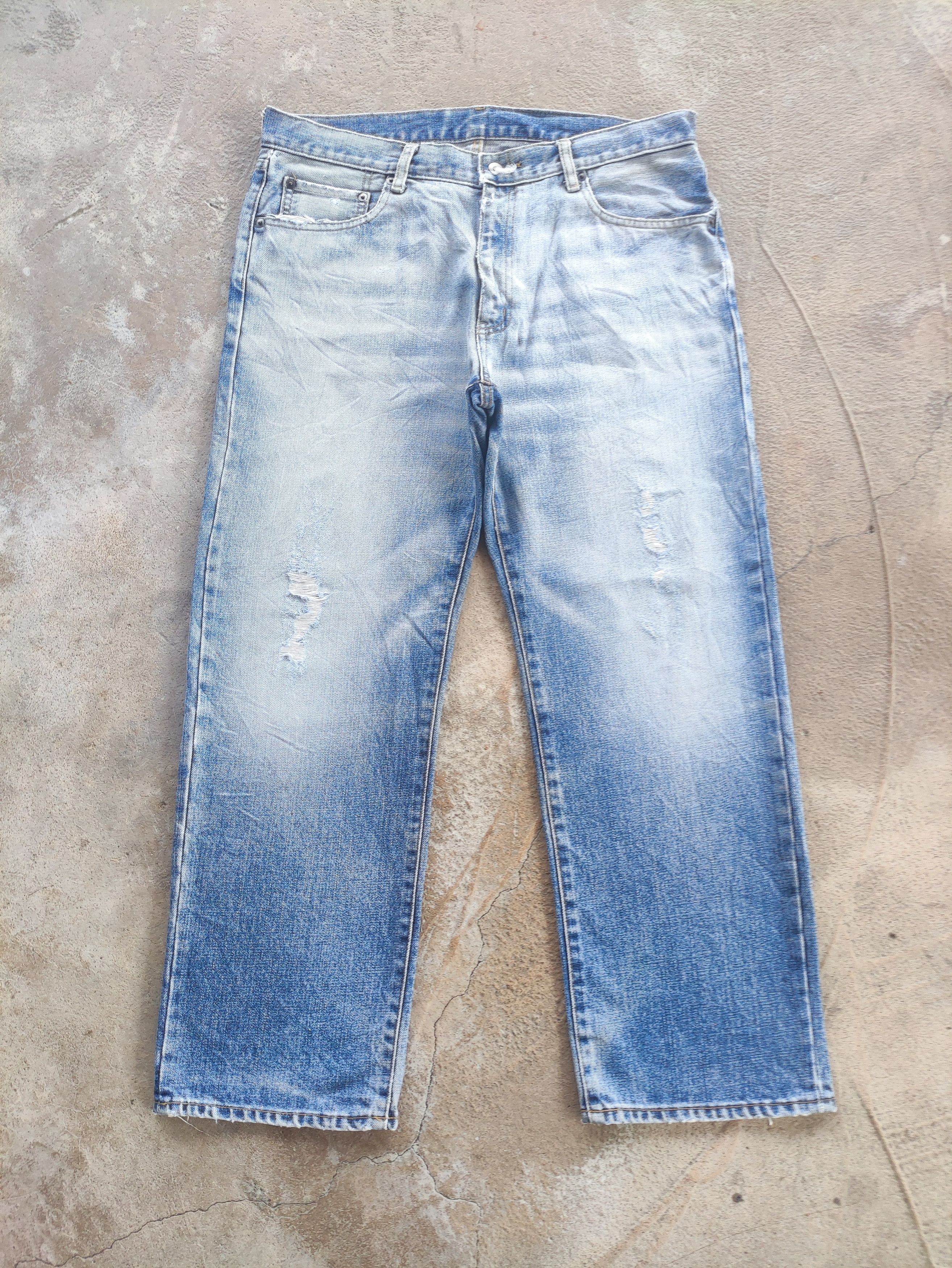 Vintage Japanese Brand Baggy Denim Distressed Faded Pants