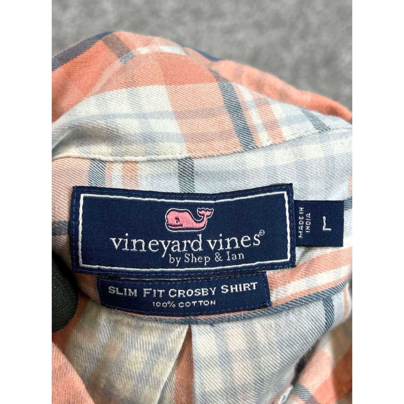 Vineyard Vines Vineyard Vines Crosby Shirt Mens Large Orange Blue White Cotton Button Up Size US L / EU 52-54 / 3 - 3 Thumbnail