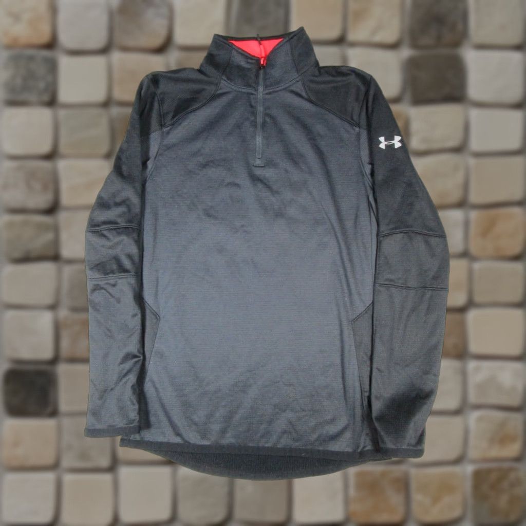 Under Armour Under Armour Sweatshirt Mens Small Black Coldgear Running Quarter Zip Mock Neck Pullover Size US S / EU 44-46 / 1 - 1 Thumbnail