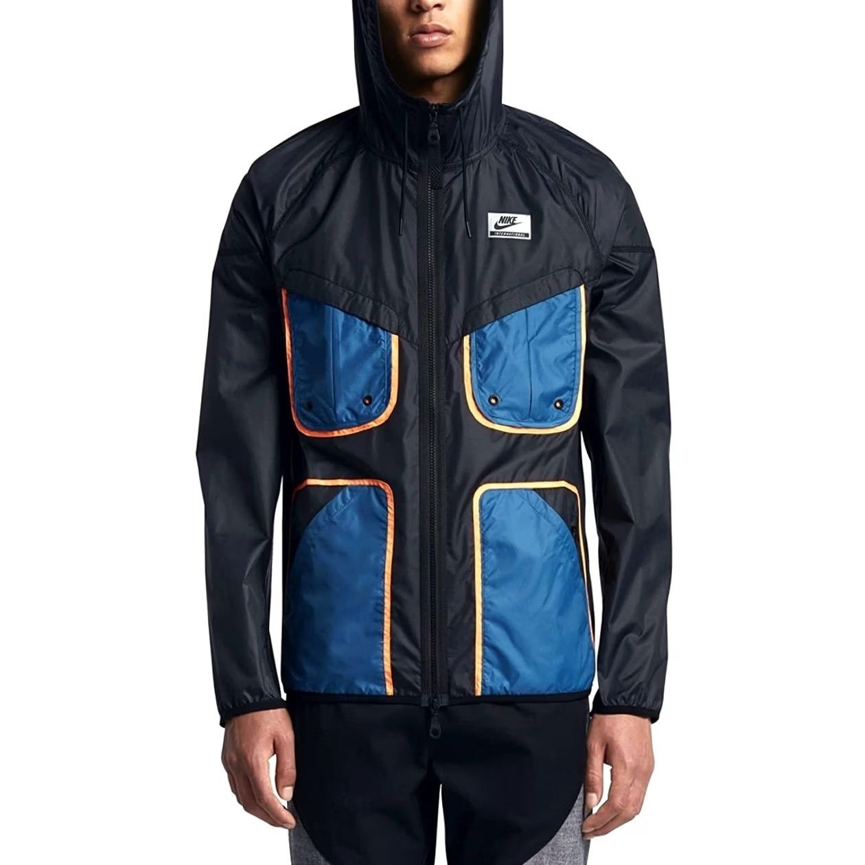 Nike Nike International Windrunner Jacket Black Men Large Training Running Size US L / EU 52-54 / 3 - 3 Thumbnail