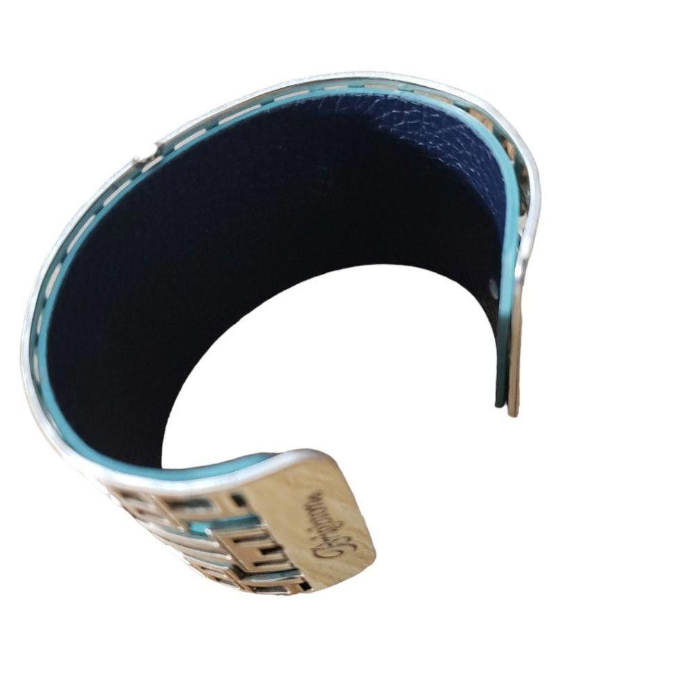 Brighton Brighton Christo Lyon Turquoise/Black Silver Tone Cuff Size ONE SIZE - 2 Thumbnail