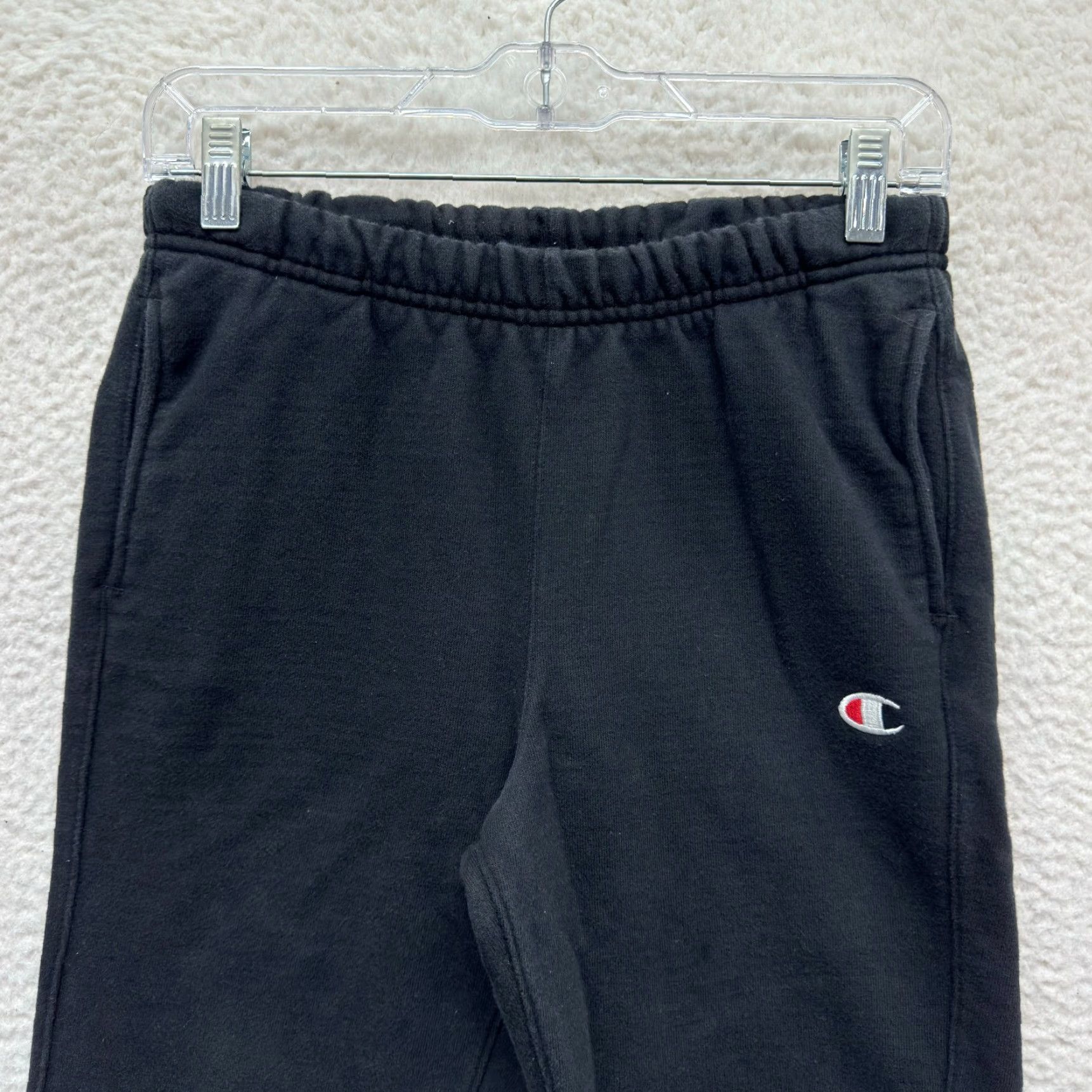 Champion VINTAGE Champion Reverse Weave Sweatpants Small Womens Black Straight Leg Drawstring Size 28" / US 6 / IT 42 - 3 Thumbnail