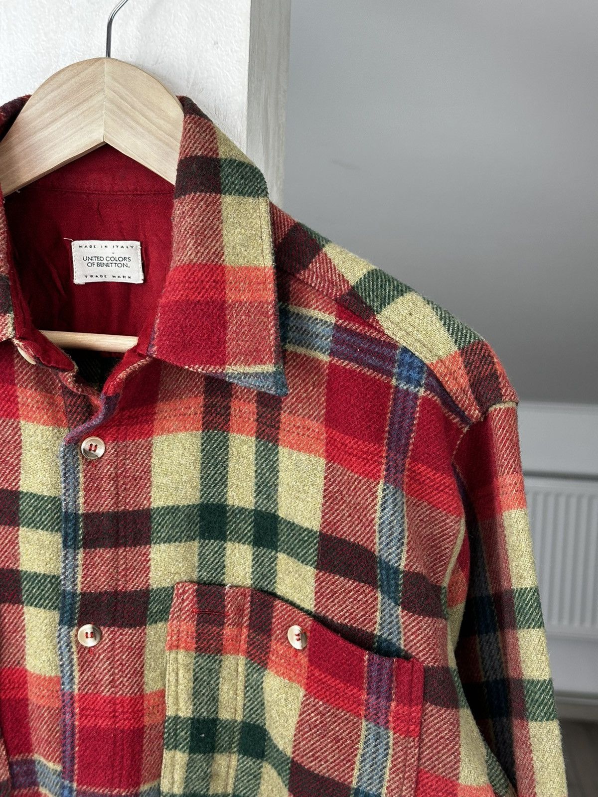 Vintage Vintage Benetton Style Wool Flannel Shirt Size US L / EU 52-54 / 3 - 5 Thumbnail