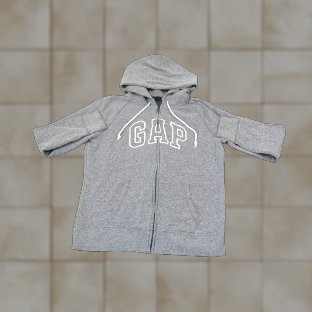 Gap GAP Hoodie Womens L Gray Logo Full Zip Fleece Sweatshirt Size L / US 10 / IT 46 - 1 Thumbnail