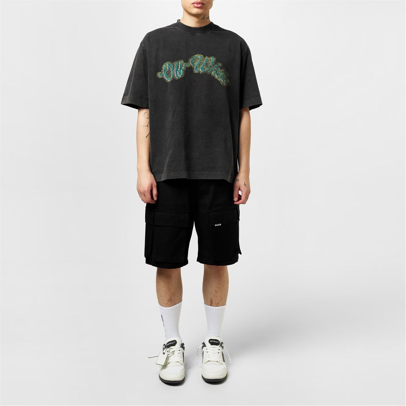 Off-White o1g2r1mq0226 Bacchus Skate Prefaded Distressed T-Shirt Black Size US XS / EU 42 / 0 - 6 Thumbnail