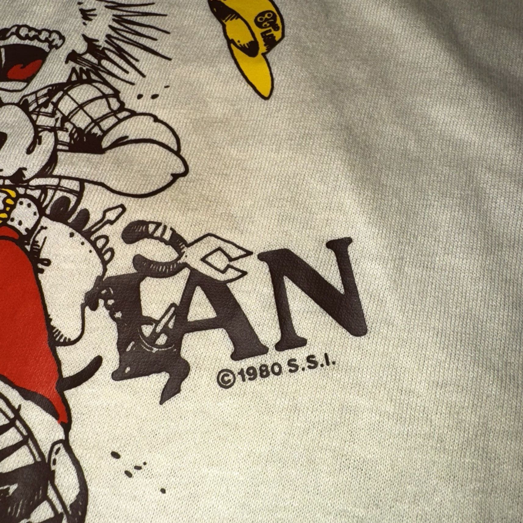 Jerzees VINTAGE Tom The Electrician Cal Cru 1980s Jerzees T-Shirt XL Yellow Crew Neck Short Sleeve Men Size US XL / EU 56 / 4 - 3 Thumbnail