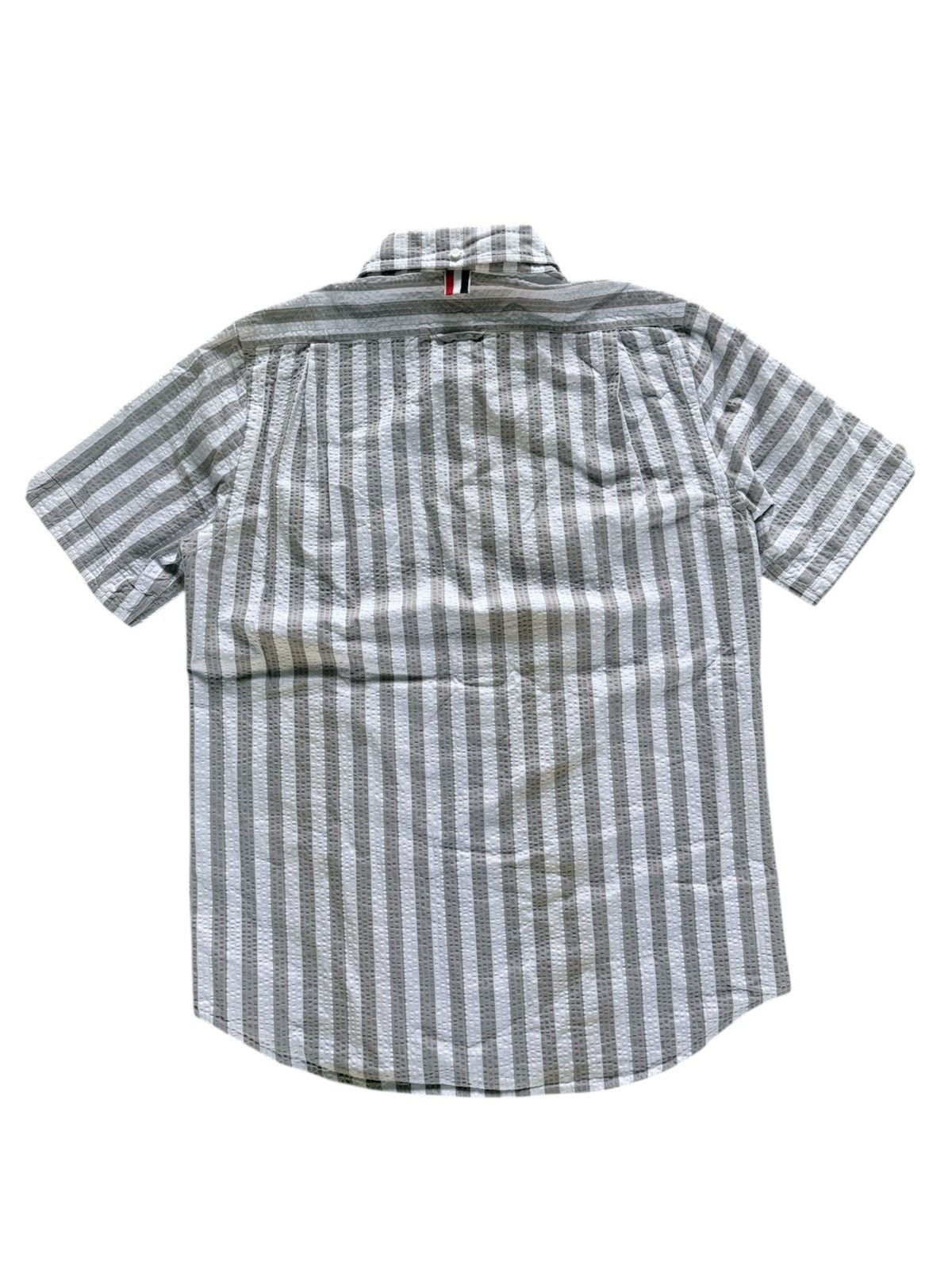 Thom Browne Thom Browne White Grey Striped Button shirt Size US M / EU 48-50 / 2 - 5 Thumbnail