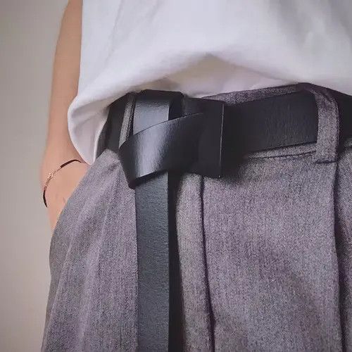 Japanese Brand × Vintage Fashion retro leather knot belt minimal Size ONE SIZE - 1 Thumbnail
