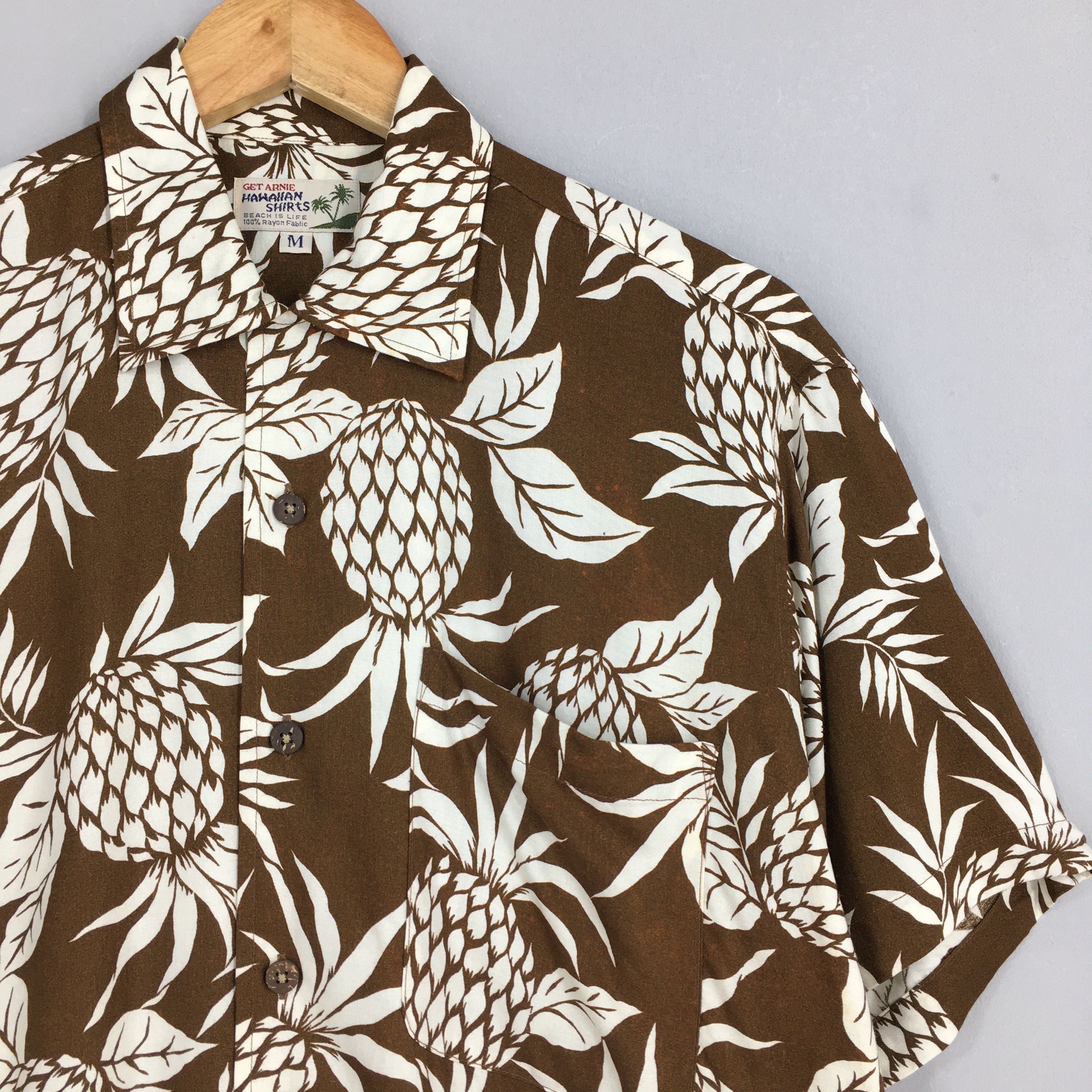 Life's a Beach Hawaiian Pineapples Aloha Tropical Rayon Shirt Medium Size US M / EU 48-50 / 2 - 2 Thumbnail