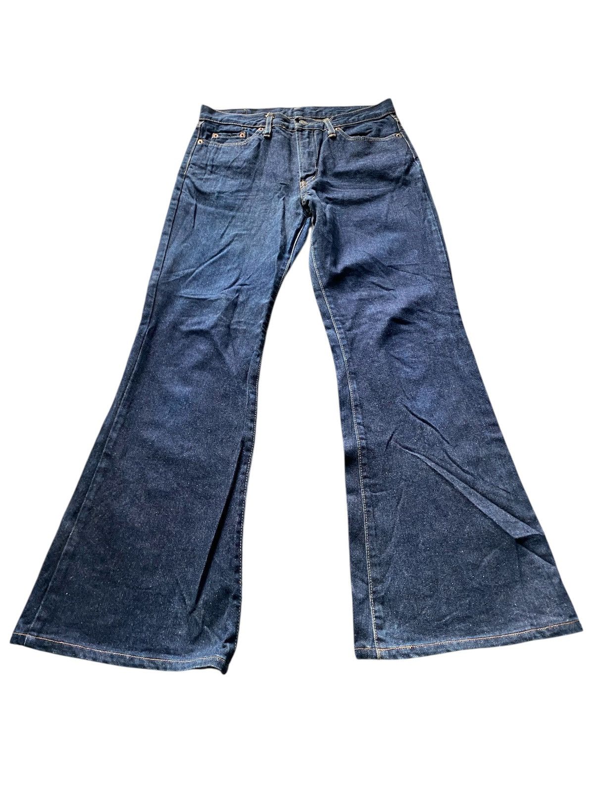 Japanese Brand Japan Made Wow Blue Denim Flare Jeans Size US 31 - 1 Thumbnail