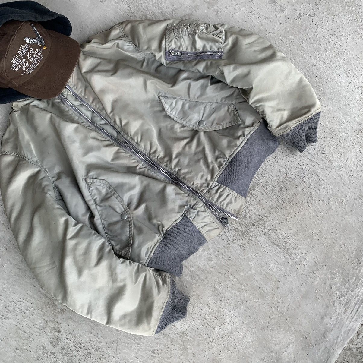 Other GREENBERIER Bomber MA-1 flight natural faded vintage jacket Size US M / EU 48-50 / 2 - 13 Thumbnail
