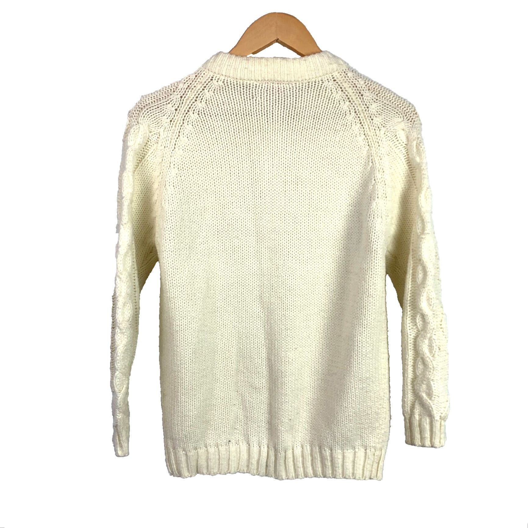Vintage VINTAGE Adoria Ivory Chunky Knit Womens Cardigan Sweater M Taiwan Acrylic 1960s Boho Mens/Womens Size M / US 6-8 / IT 42-44 - 4 Thumbnail