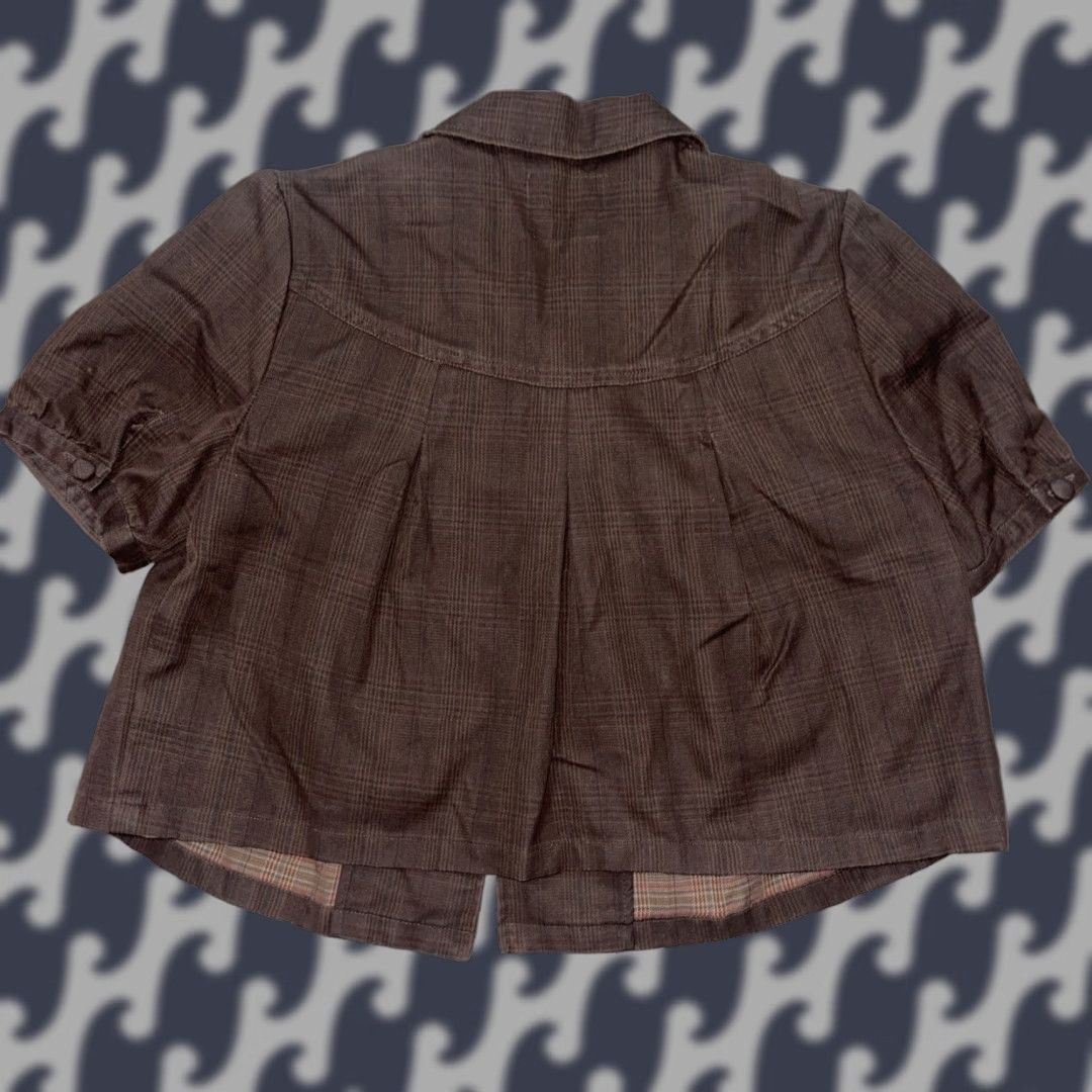 Vintage Ruff Hewn Well Worn Brown Short Jacket Top Womens Size Medium Size L / US 10 / IT 46 - 1 Thumbnail