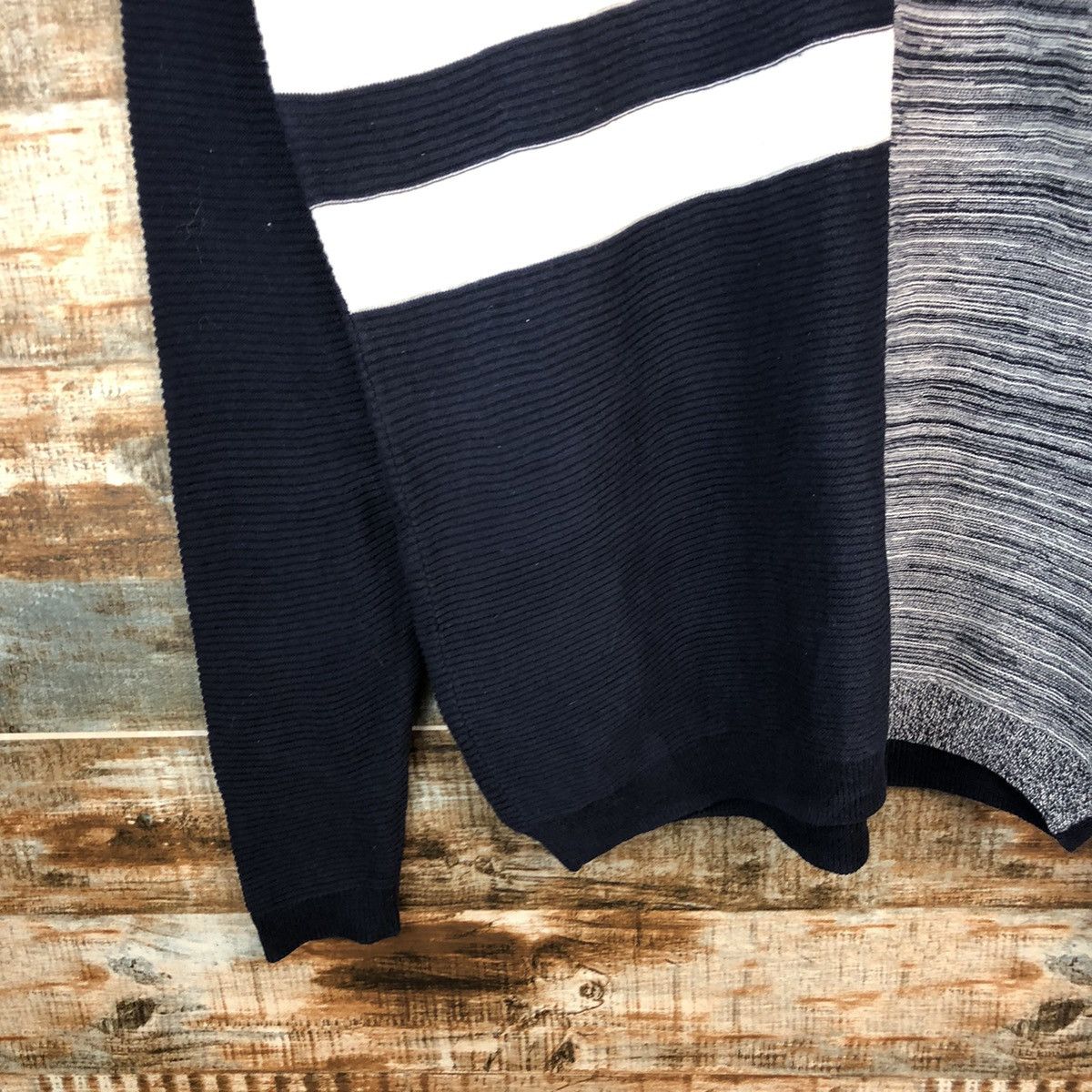 Homespun Knitwear × Japanese Brand The TK Shop Grey patchwork design Knitwear #A1540 Size US M / EU 48-50 / 2 - 7 Thumbnail