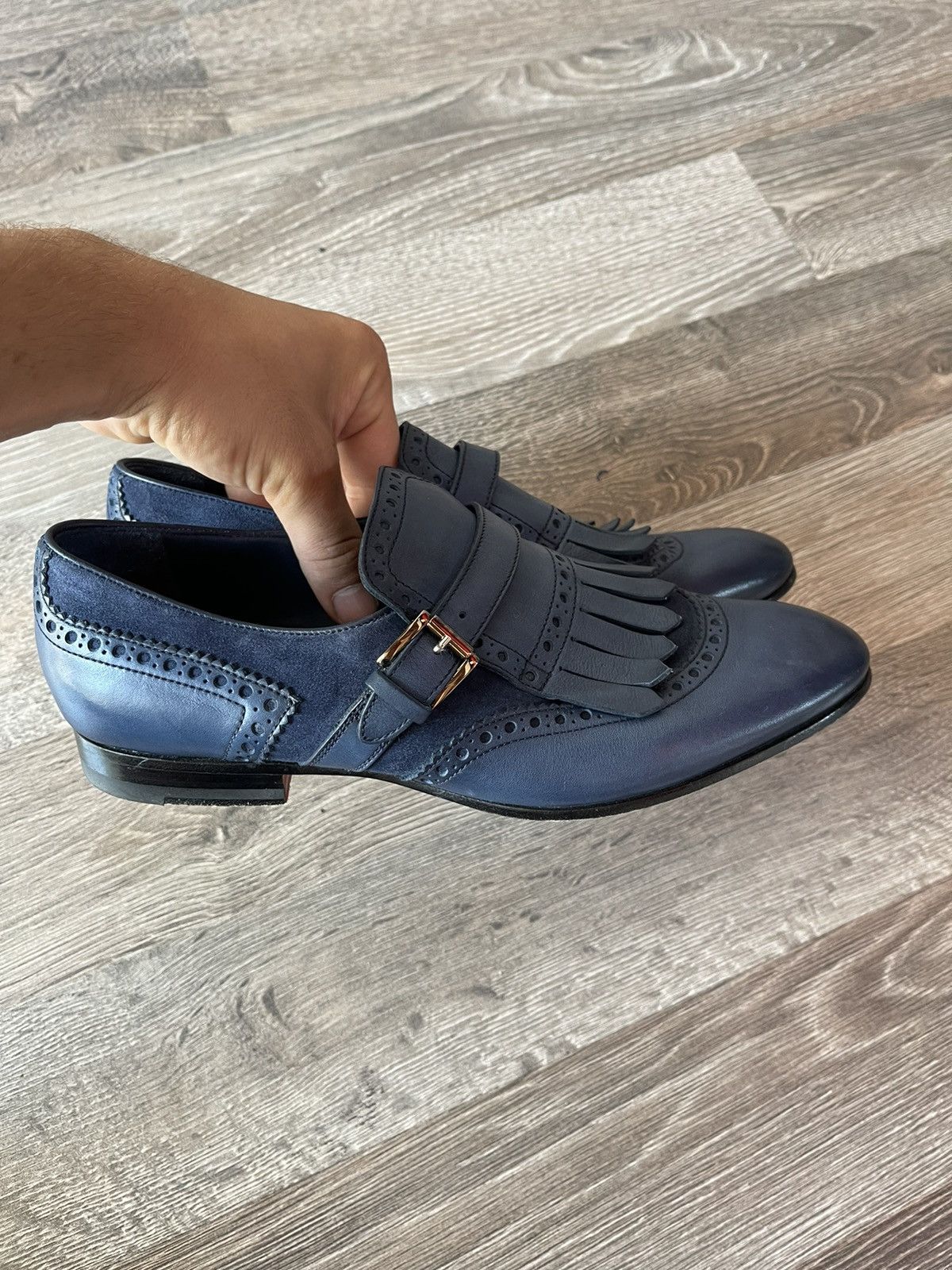 Leather × Santoni Santoni Reflection-Effect Leather Penny Loafers MadelnItaly Size US 8 / IT 38 - 5 Thumbnail