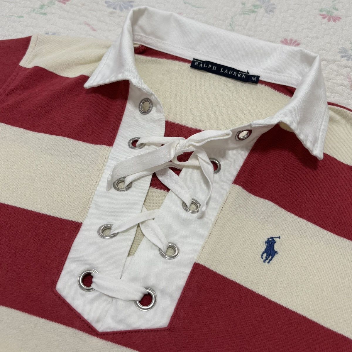 Polo Ralph Lauren Polo Ralph Lauren Lace-Up Polo Shirt Size M / US 6-8 / IT 42-44 - 4 Thumbnail