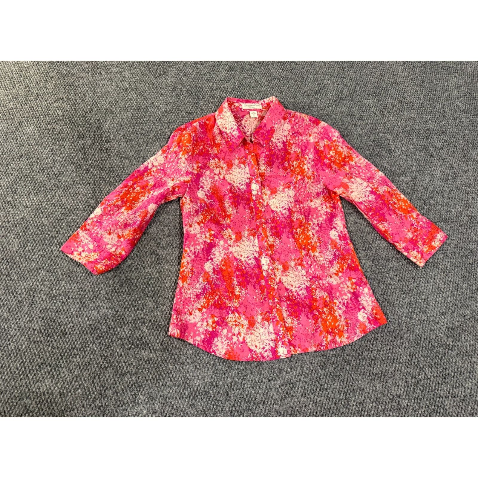 Coldwater Creek Coldwater Creek Button Up Shirt Womens XS Pink Floral Long Sleeve Lightweight Blouse Size XS / US 0-2 / IT 36-38 - 6 Thumbnail