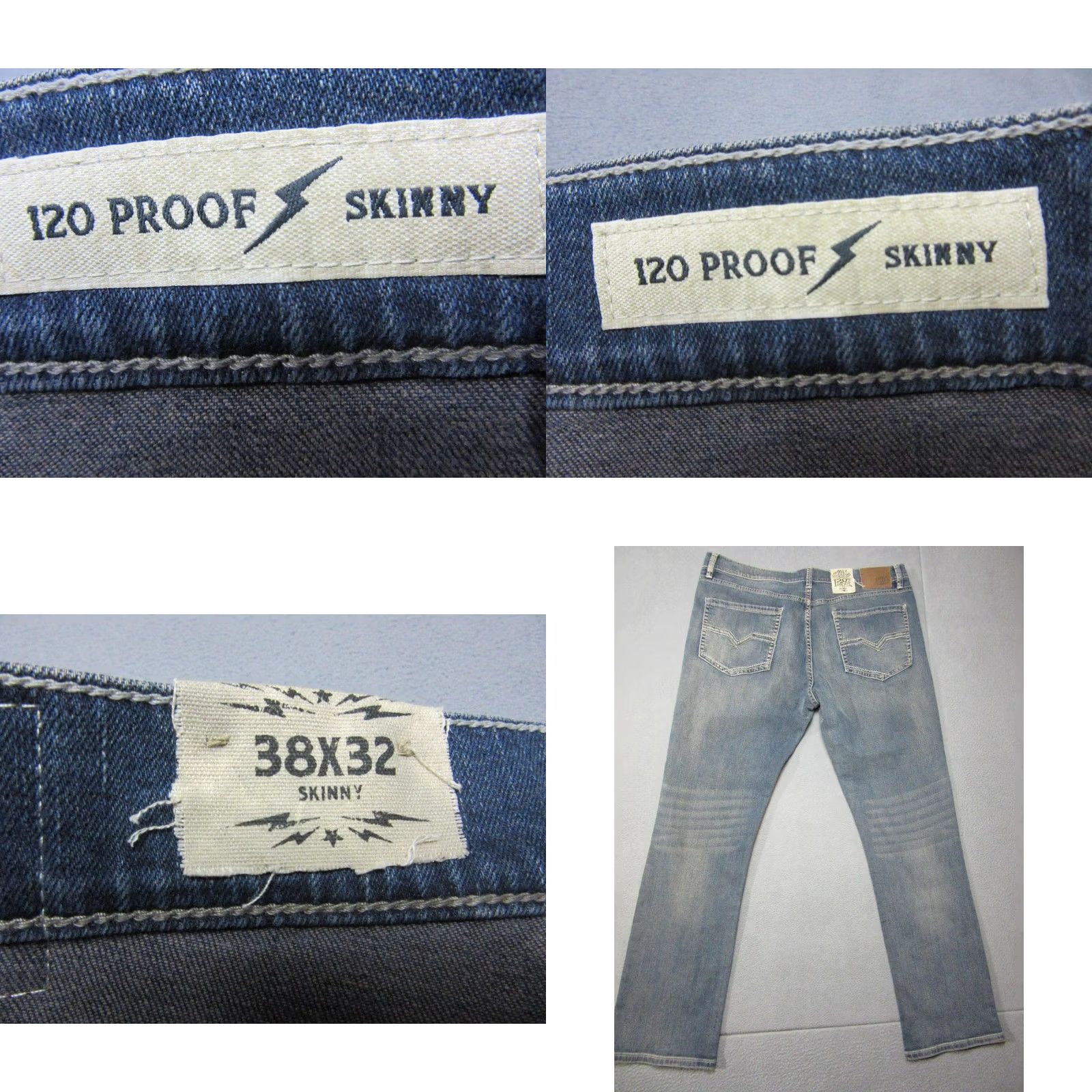 Vintage Moon Shine Spirit Jeans Mens 38x32 Blue Skinny Stretch Denim Pants New Size US 38 / EU 54 - 8 Thumbnail
