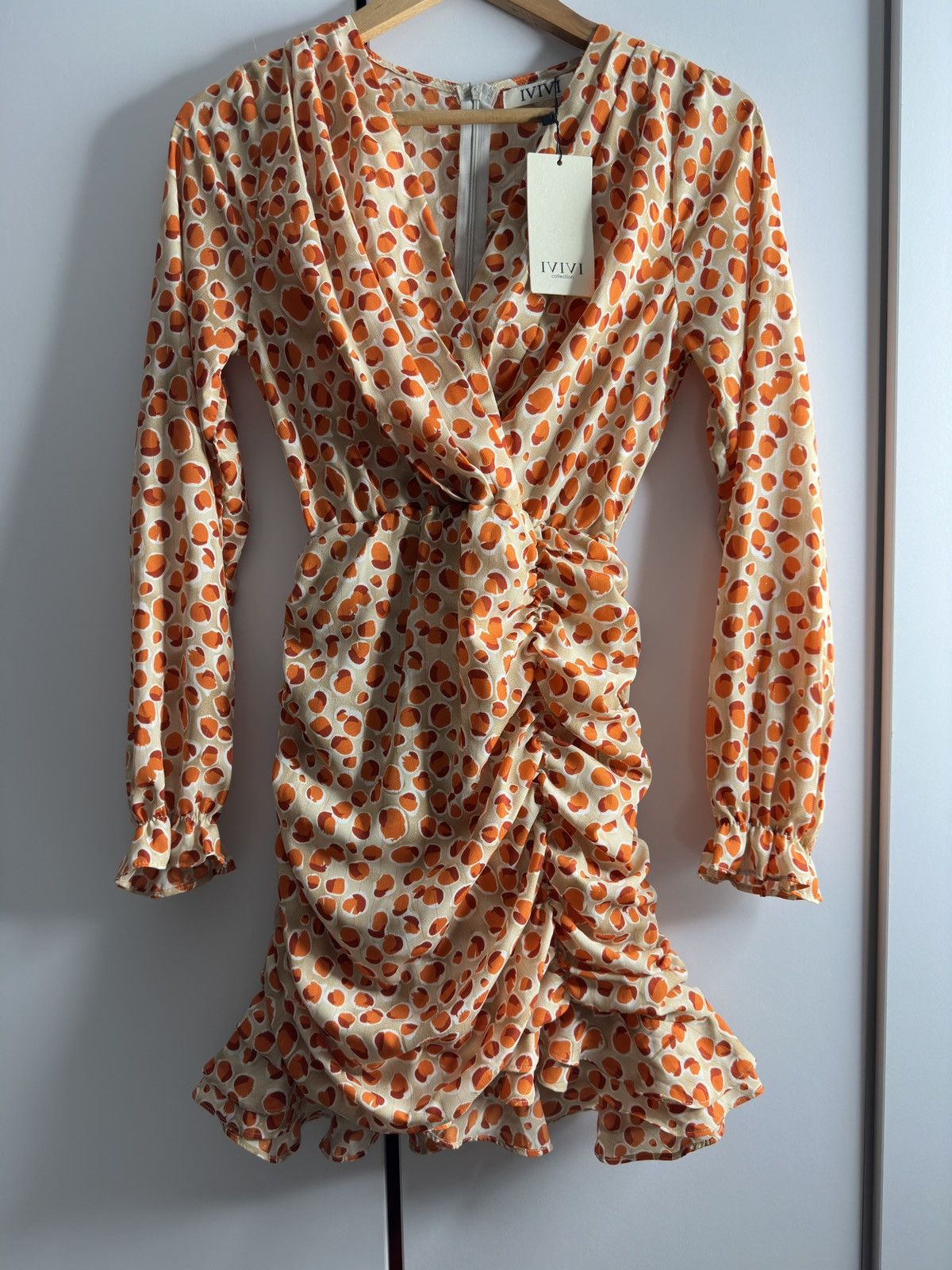 Designer IVIVI Women’s Ruched Polka Dot Mini Dress - Size s Size S / US 4 / IT 40 - 9 Thumbnail