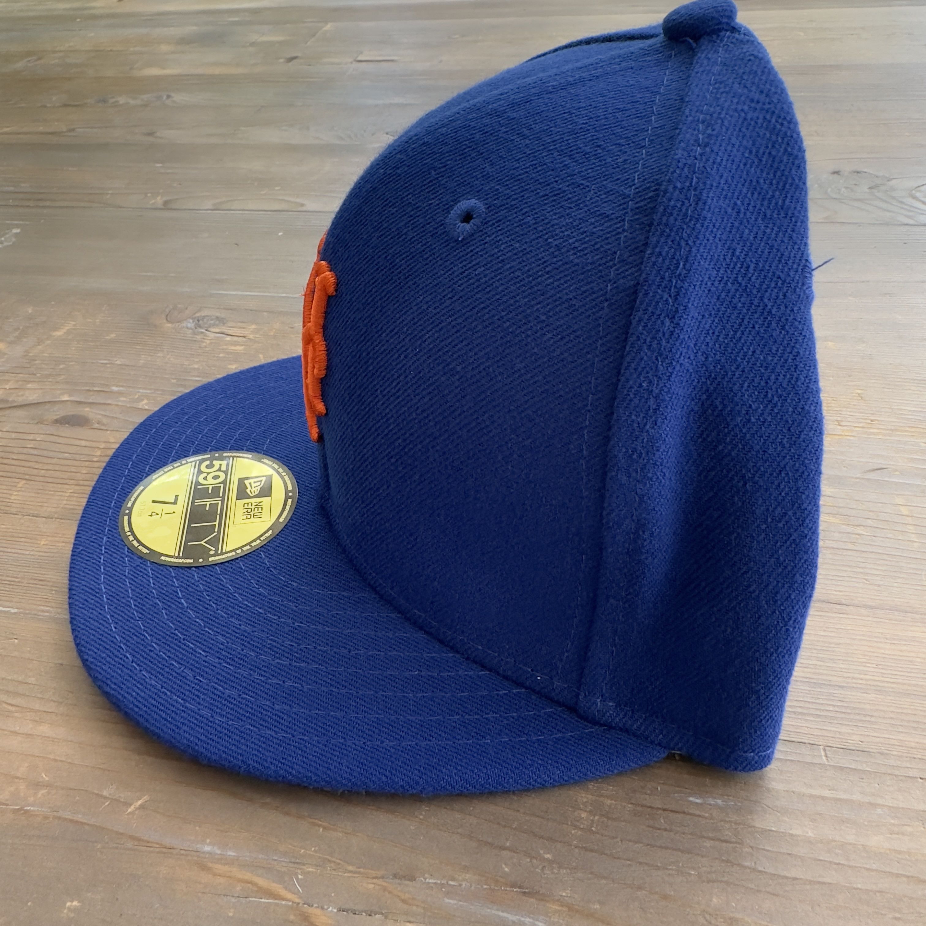 New Era Blue Button New York Mets New Era 59Fifty Fitted Hat 7 1/4 Size ONE SIZE - 4 Thumbnail