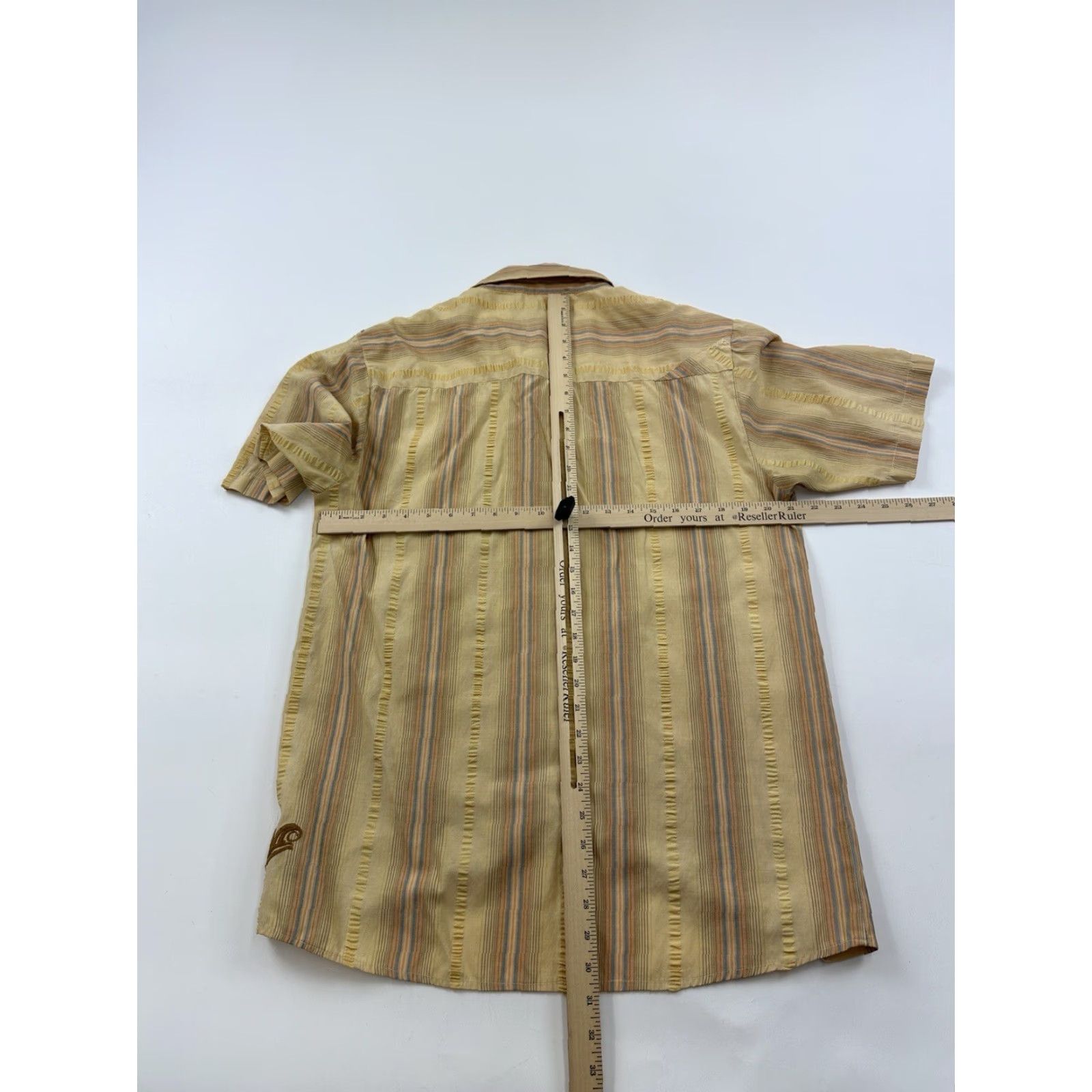 Prana Prana Shirt Mens L Yellow Brown Striped Short Sleeve Button-Up Multicolor Pattern Casual Men’s Shirt Size US L / EU 52-54 / 3 - 5 Thumbnail
