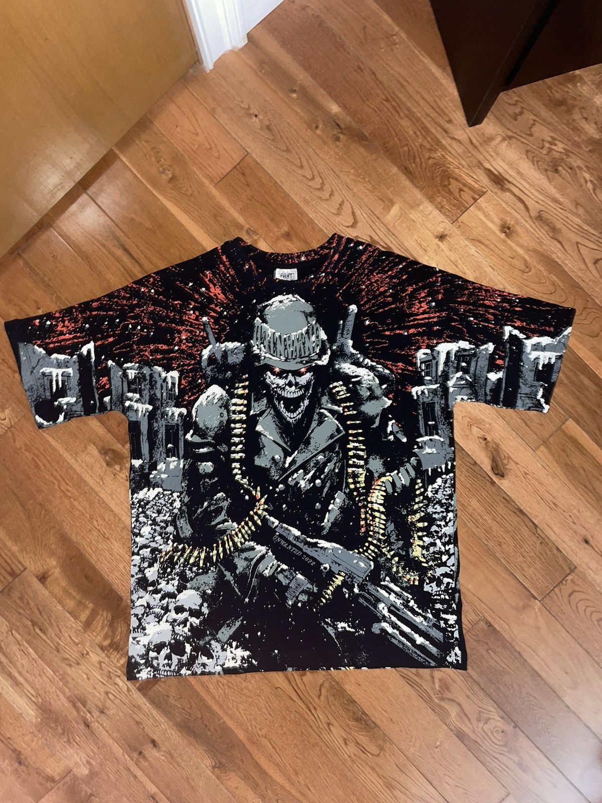 image of Unwanted Demolition All Over Print Tee in Black, Men's (Size Large)