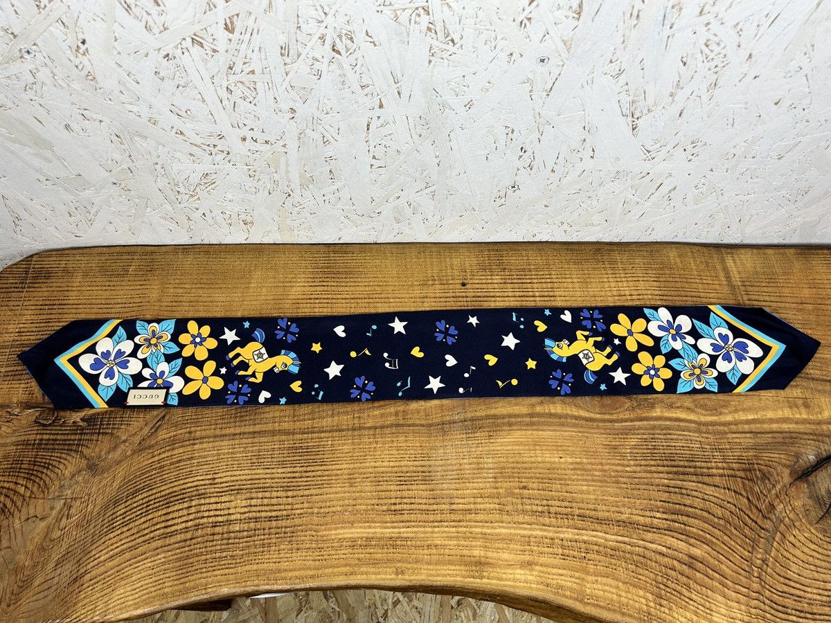 Gucci Gucci Silk Twill Floral Cute Horse Print Scarf Size ONE SIZE - 5 Thumbnail