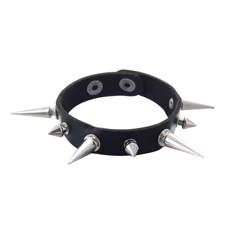 Jewelry Long Spike Bracelet Leather Strap Size ONE SIZE - 1 Thumbnail