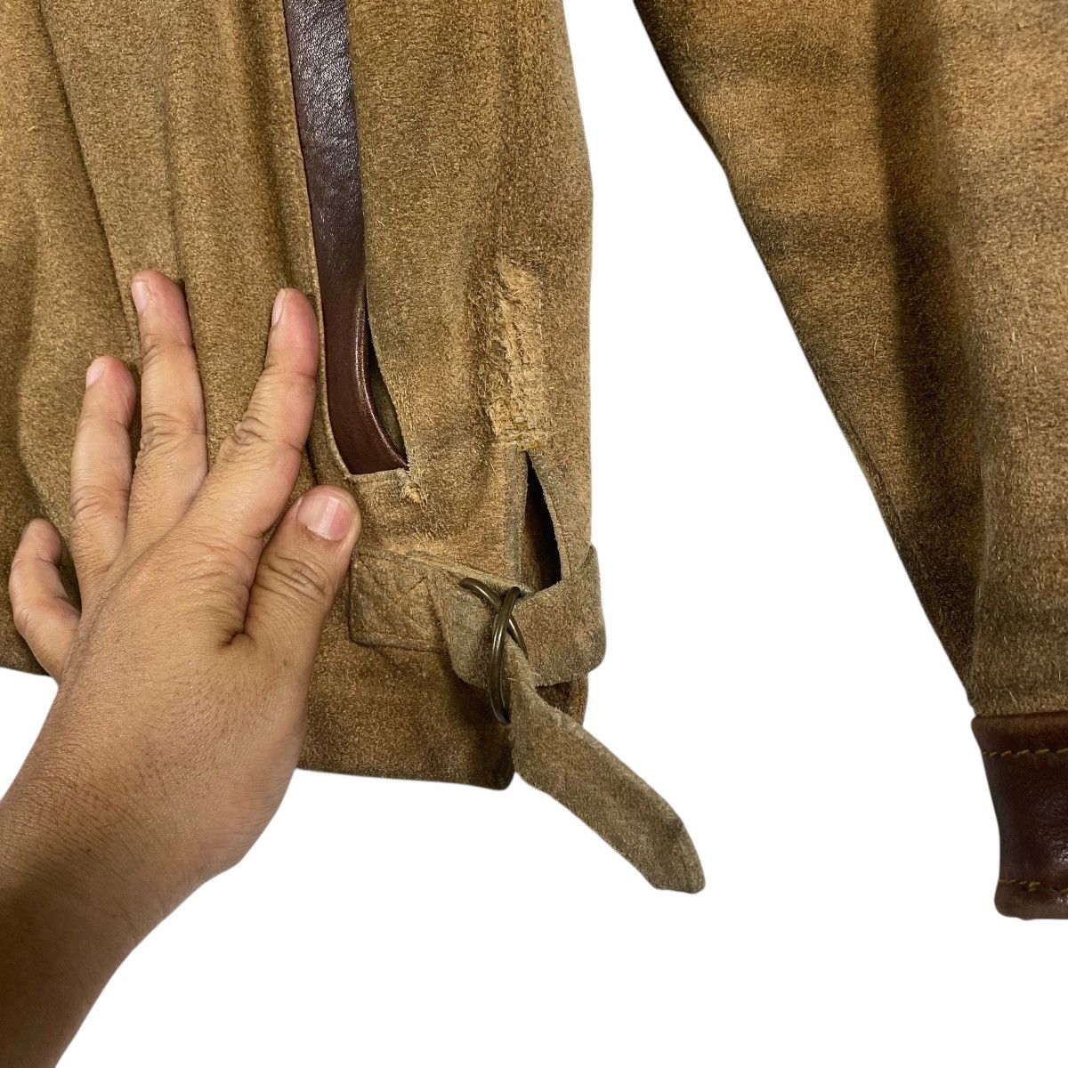 Beams Japan × Vintage Vintage 90s Beams Suede Leather Zipper Jacket M Size Size US M / EU 48-50 / 2 - 6 Thumbnail