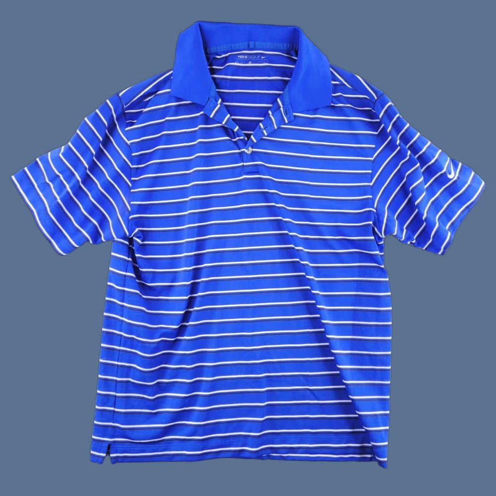 Nike Nike Golf Polo Shirt Mens Medium Blue Stripe Short Sleeve Polyester Polo Shirt Size US M / EU 48-50 / 2 - 1 Thumbnail