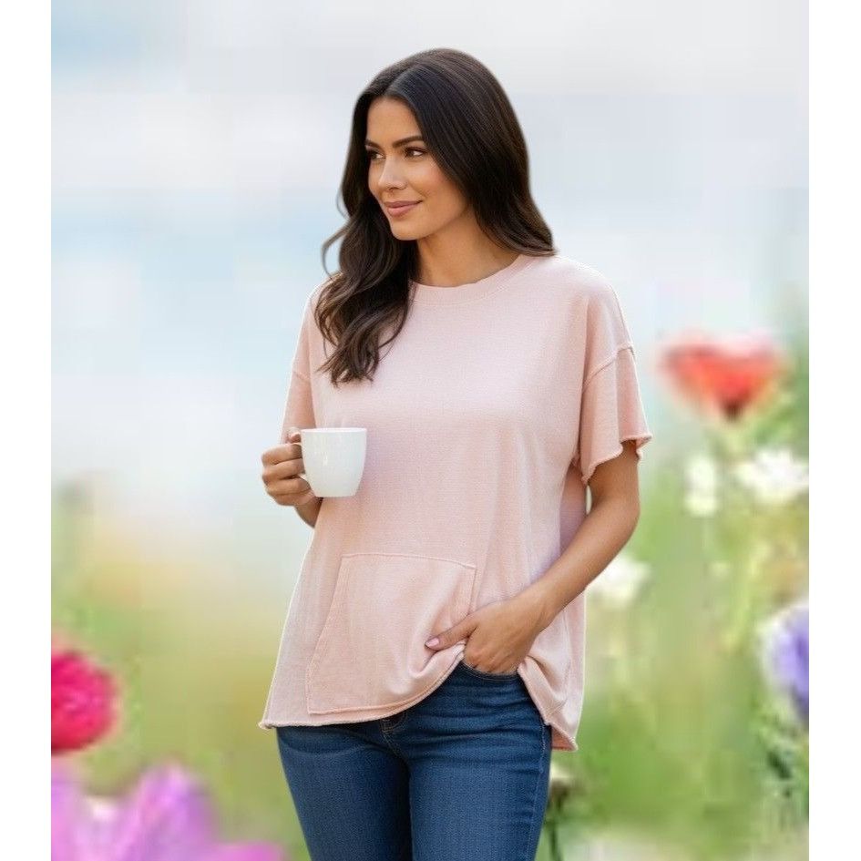 Other NWT Kinesis Rag Top Pullover Large Peach Cotton Casual Kanga Size L / US 10 / IT 46 - 2 Thumbnail