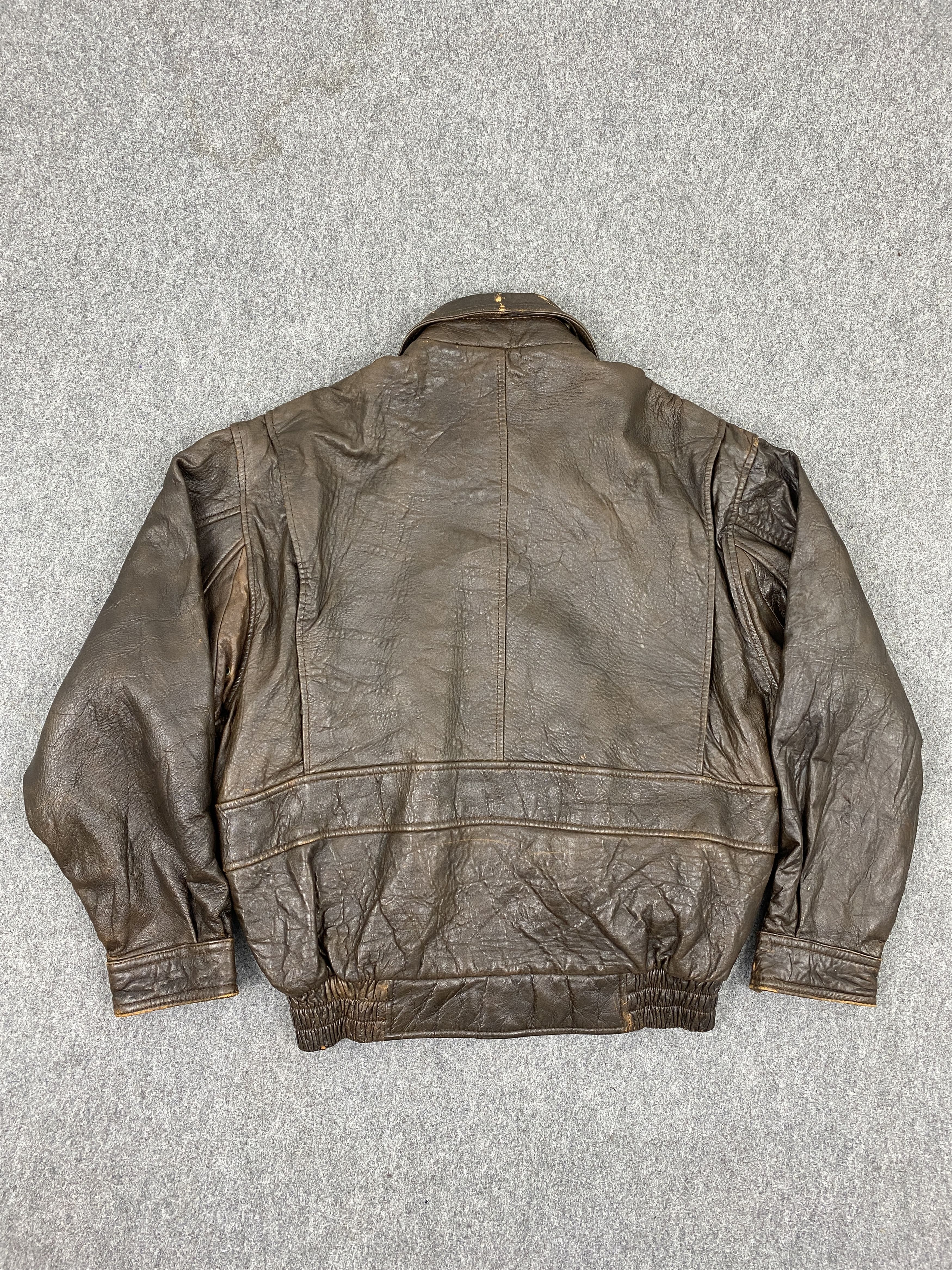 Vintage Vintage Military Flight Jacket Bomber Leather Jacket MJ0073Z Size US L / EU 52-54 / 3 - 3 Thumbnail