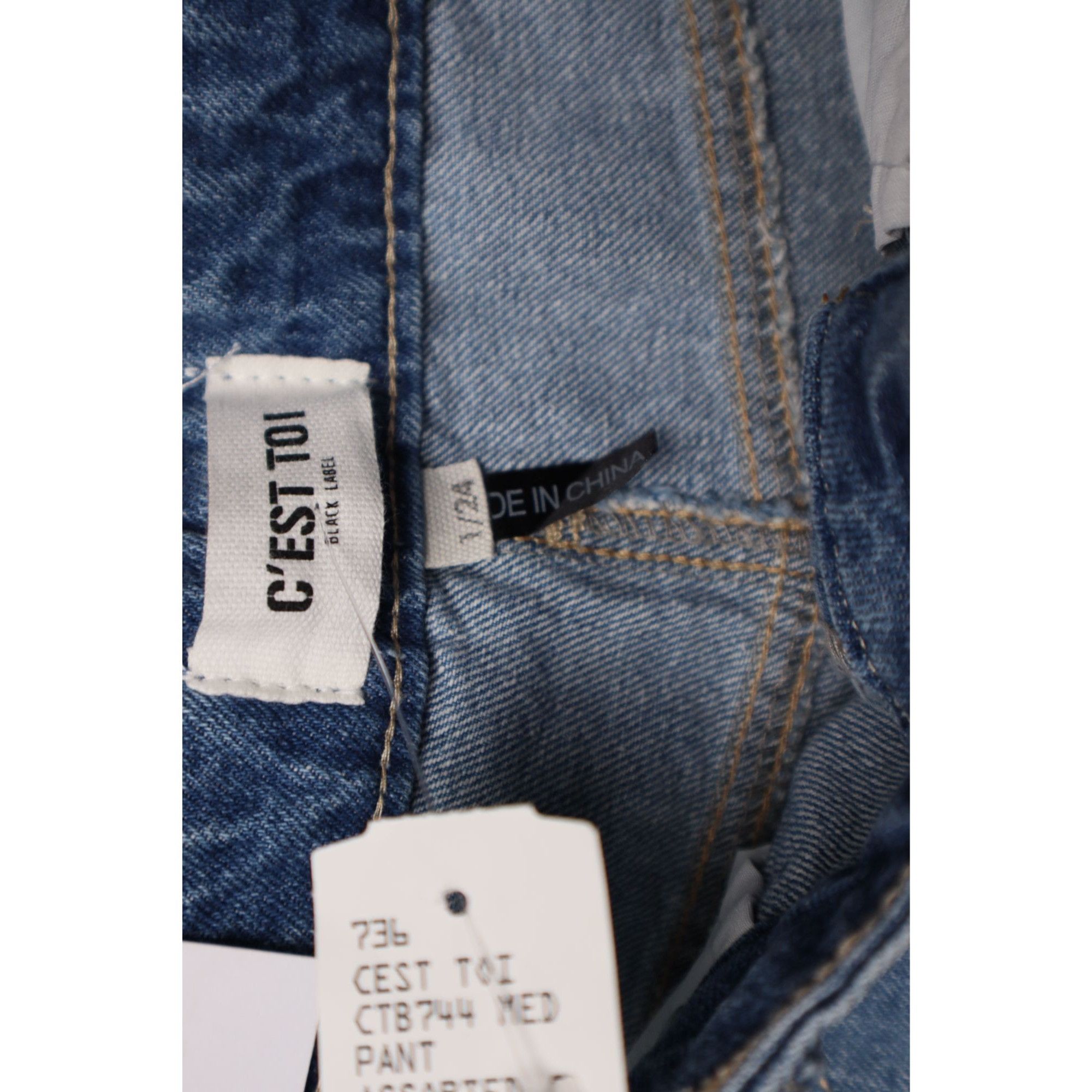 Other NEW C’EST TOI Black Label High Rise Straight Ripped Jeans Si Size 24" / US 00 / IT 34 - 10 Thumbnail
