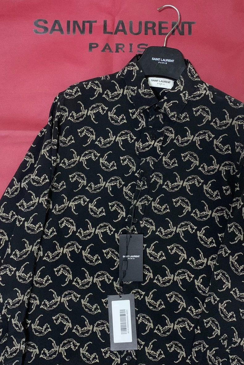 Yves Saint Laurent Saint Laurent 13fw Fox Print Silk Shirt 2502-Nextarrow Size US XXS / EU 40 - 8 Thumbnail