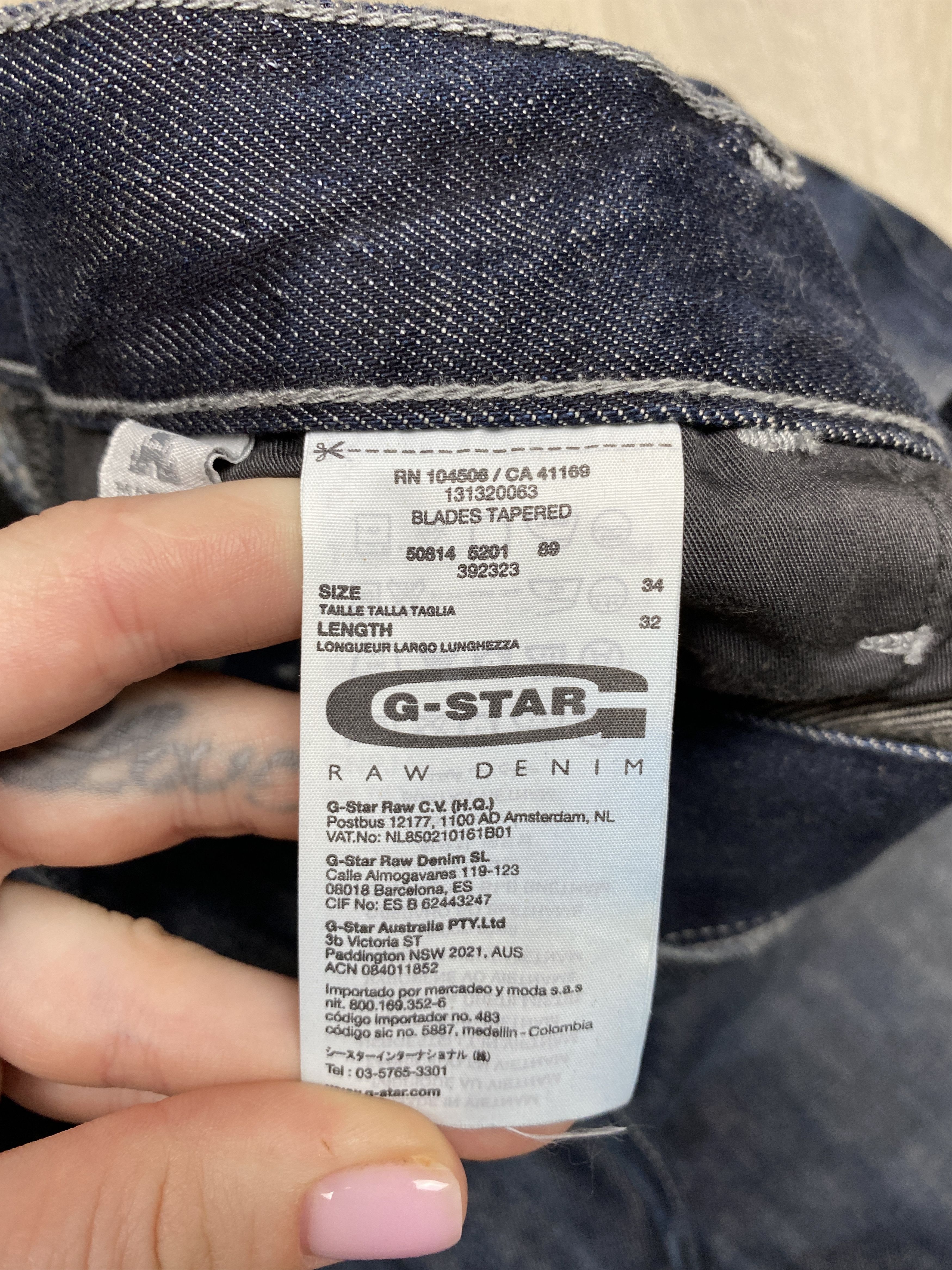 G-Star G Star Raw Vintage Mens Blades Tapered Denim Pants Jeans Size US 34 / EU 50 - 4 Thumbnail