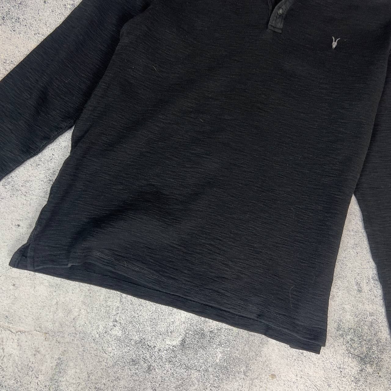 Allsaints Allsaints Polo Long Sleeve Men's Size L Cotton Black` Size US L / EU 52-54 / 3 - 3 Thumbnail