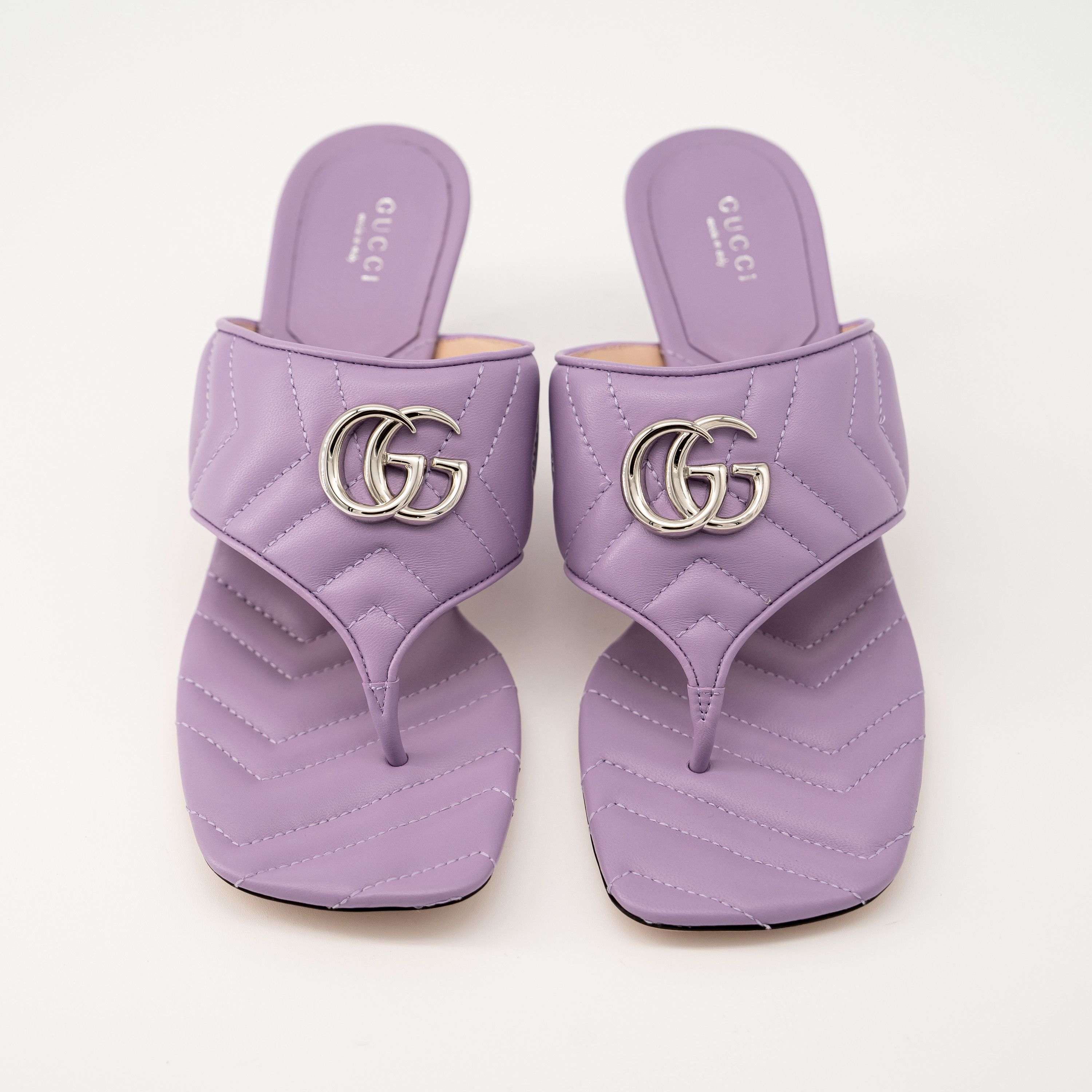 Gucci 40G 10 US Gucci Marmont GG Heel Sandals Quilted Purple Size US 10 / IT 40 - 4 Thumbnail